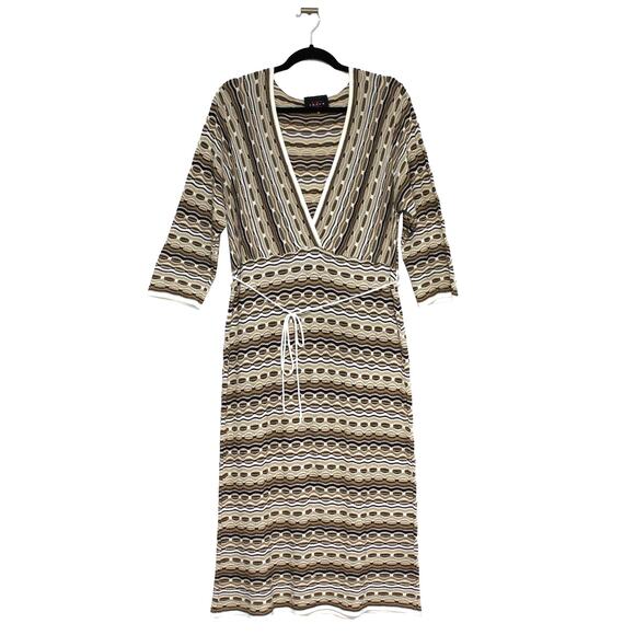 KC SEVEN Vintage Knit Midi Dress 3/4 Sleeve Size 1X Made in USA - Picture 1 of 9